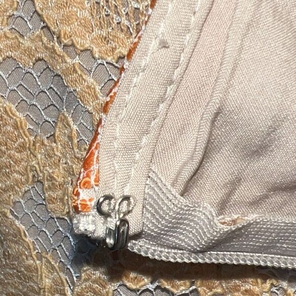 Flutter By Dance & Marvel Lace Dress  Striped Women's‎ Size Medium Ivory Orange - Picture 8 of 13